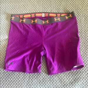 Under Armour Purple Athletic Shorts with Tailored Fit